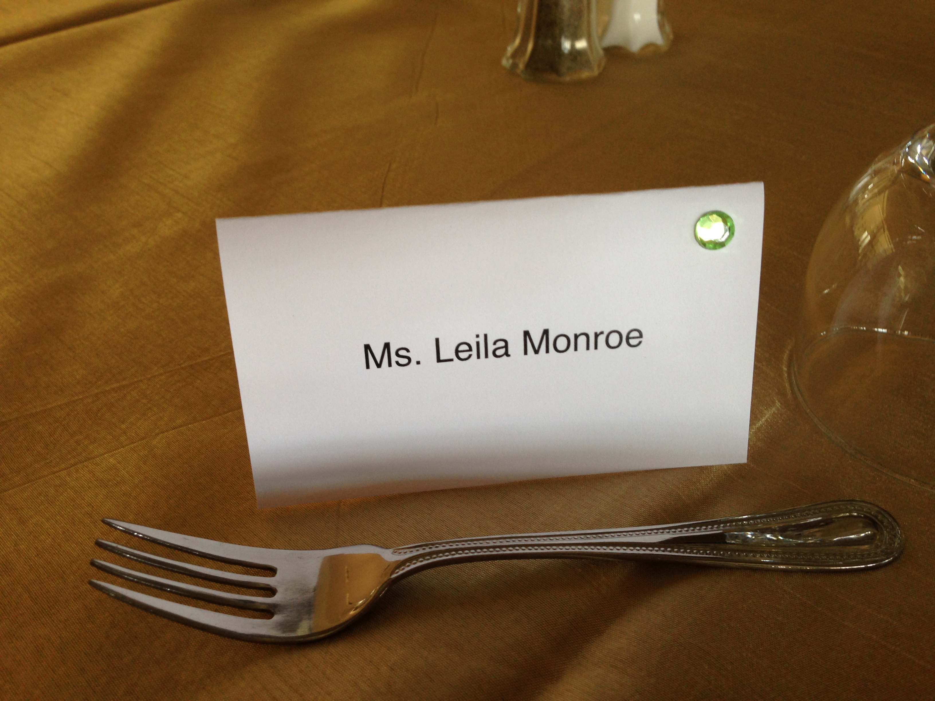 vegetarian meal place card