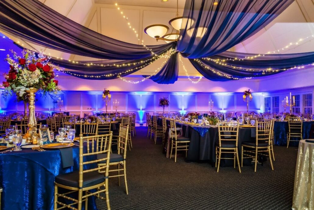 midnight starry sky wedding ceiling evansville country club treatment