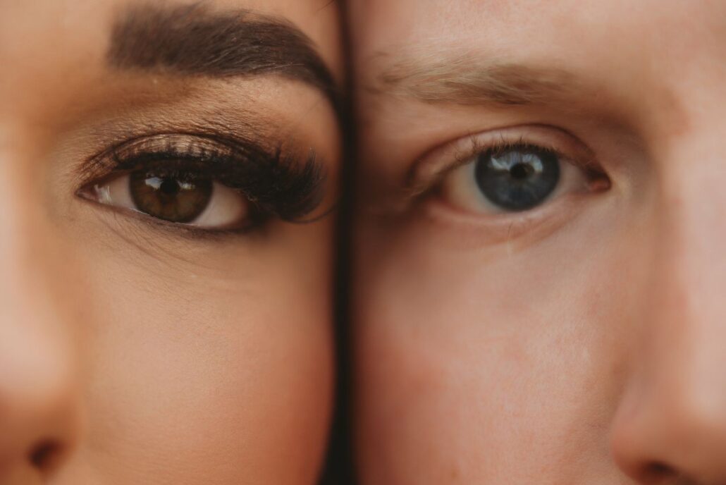 close up of a serious couple